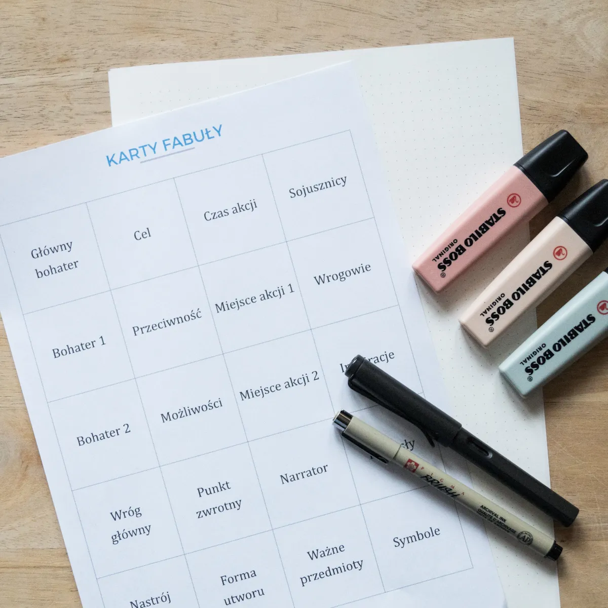 Karty fabuły do druku