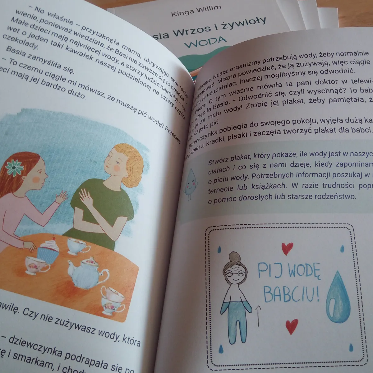 Wnętrze książki "Basia Wrzos i żywioły, woda" Kingi Willim